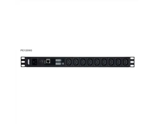 Aten PE1209G 1U Basis PDU mit Messfunktion - Steckdosenleisten mit 9 Ausgängen, platzsparendes 1U-Design und Echtzeit-Stromüberwachung für optimale Effizienz in IT-Umgebungen.