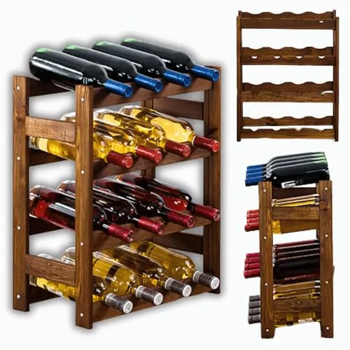 MODO24 Flaschenregal für 16 Flaschen aus Holz - Das MODO24 Flaschenregal bietet Platz für 16 Flaschen und passt sich flexibel Ihrer Weinsammlung an. Mit stabiler Konstruktion und modernem Design ist es der ideale Organizer für Weinliebhaber.