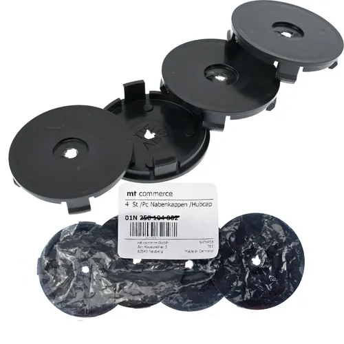 4X 55,5 mm Nabenkappen Felgen Nabendeckel Radnaben Schwarz Flach für Borbet