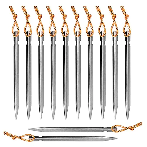 Heringe für Zelt, Campingheringe, 12 Stück, Heringe, Zelt, Camping, Heringe, Zelt, Aluminium, Dübel aus Titan, V-Form, Campingzelt, 18 cm