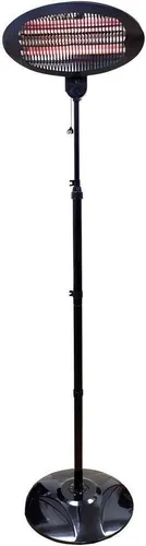 SHX SHX02HS2000 Freiflächenheizung - Schwarz - Heizstrahler mit Quarzhalogen-Technologie, ideal für Terrasse oder Außenbereich. Wasserdicht (IPX4) und höhenverstellbar für individuelle Wärmeverteilung.