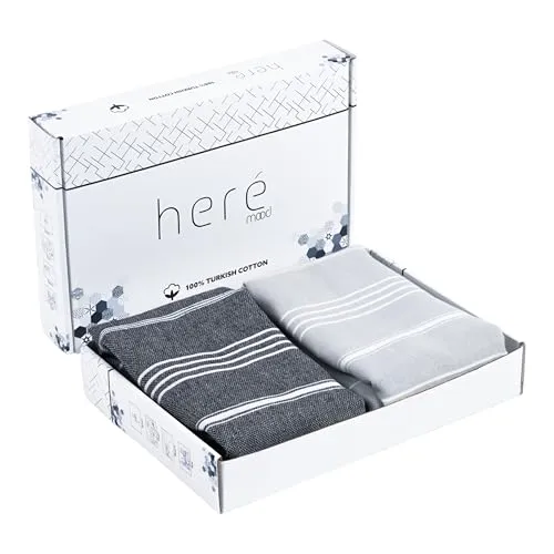 Heré Mood Strandtuch Hamamtuch Saunahandtuch Set in schwarz von Heré Mood