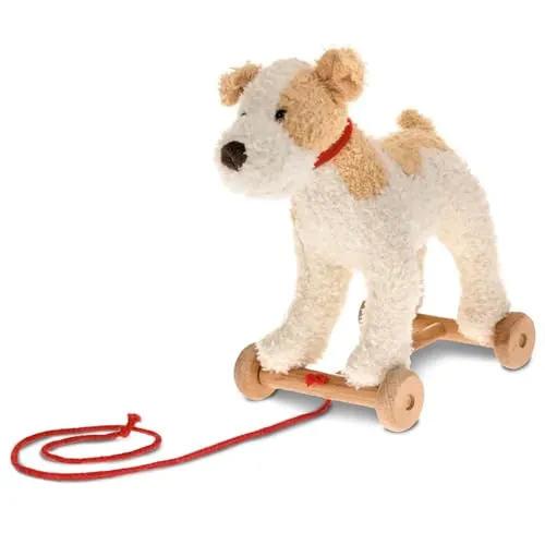 Egmont Toys Eliot Ziehset aus Holz und Plüsch - Nachziehspielzeug für Mädchen und Jungen ab 12 Monaten, mit ungiftiger Wasserlackierung und superweicher Plüsch-Oberfläche – fördert Motorik und Kreativität.