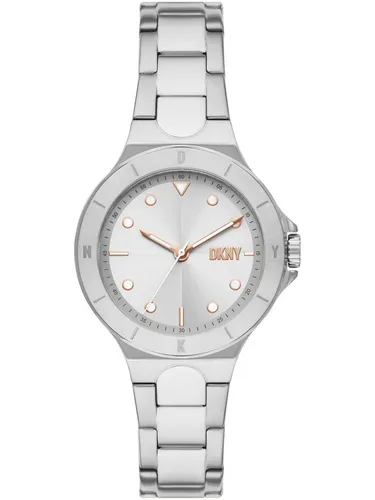 DKNY Damenuhr Chambers NY6641 Edelstahl - Damen-Analoguhr aus robustem Edelstahl, stilvolles Design in Silber, perfekt für elegante Anlässe und den Alltag.