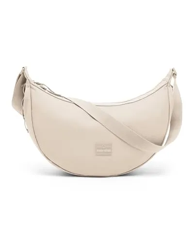 Johnny Urban Crossbody Bag Damen & Herren Beige - Ally Large - Moon Bag Design - Große Umhängetasche im Halbmond Stil - Halbrunde Tasche mit verstellbarem Gurt - Wasserabweisend