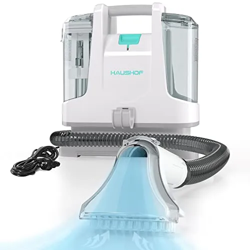 HAUSHOF Waschsauger Teppichreiniger - StainZapper für effektive Fleckenentfernung - Waschsauger für Teppiche, Sofas und Polster mit 400W Leistung. Doppeltanksystem für sauberes Wasser und effiziente Reinigung, ideal für jedes Zuhause.