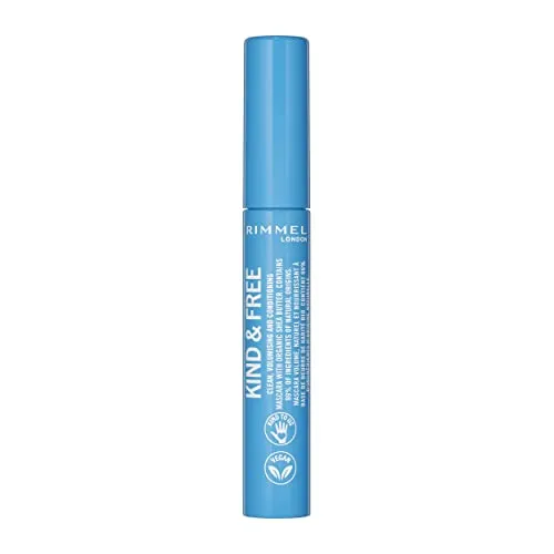Rimmel London Kind & Free Mascara 002 Brown Black - Vegane Wimperntusche für voluminöse und lange Wimpern. Die Bio-Bürste aus 100% Bio-Faser sorgt für ein gleichmäßiges Auftragen ohne Verklumpen. Ideal für empfindliche Augen und den täglichen Gebrauch.