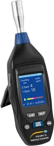 PCE Luftqualitätsmessgerät MPC 10 - Mobil mit Ampel und Alarm - Schadstoff-Messgerät zur präzisen Messung von Feinstaub, Temperatur und Luftfeuchtigkeit. Mit Akku für mobile Nutzung und Datenlogger zur Auswertung von bis zu 5.000 Messwerten.