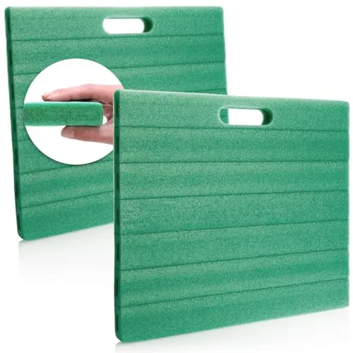 com-four® 2X Kniekissen für den Garten - Kniematte für die Gartenarbeit - Kniepolster für Handwerk und Freizeit - Knieschutzmatte - ca. 35 cm x 30 cm x 2,5 cm (grün)