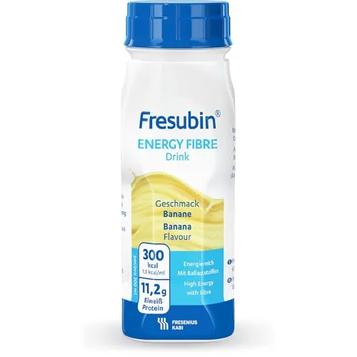 Fresenius Kabi Fresubin Energy Fibre Drink Banane - Drogerie & Körperpflege, eiweißreiche Trinknahrung mit hoher Energiedichte für bedarfsdeckende Versorgung mit Vitaminen und Spurenelementen.