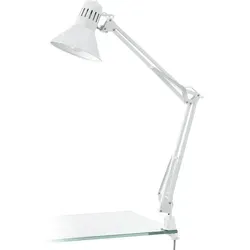 EGLO Tischlampe Firmo – Vintage Klemmlampe für Schreibtische - Schreibtischlampe im Industrial Retro-Stil aus Stahl und Kunststoff, schwenkbarer Kopf für individuelle Lichtausrichtung, ideal für Büro und Home Office.