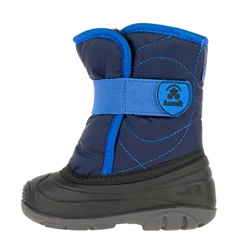 Kamik Snowbug 3 Winterstiefel blau 22 - Wasserdichte Stiefel für Kinder, ideal für Temperaturen bis -32°C. Mit Klettverschluss und warmem Kunstfellfutter für trockene und warme Füße beim Spielen im Schnee.