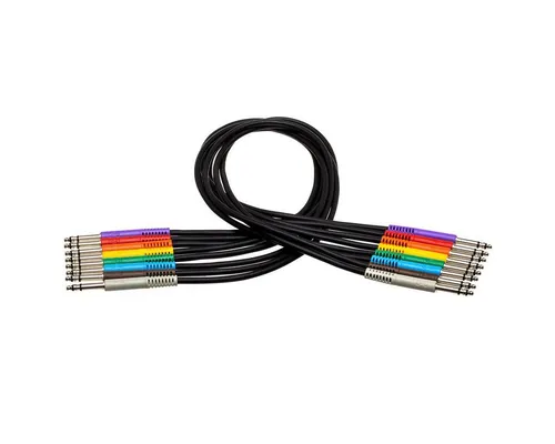 Hosa TTS-Serie Patchkabel Tiny Telephone 30-90cm - Professionelles 8er Set Tiny Telephone Patchkabel mit 4,4mm Stecker, optimiert für beste Klangqualität und Störsignalabschirmung, ideal für Tonstudios.