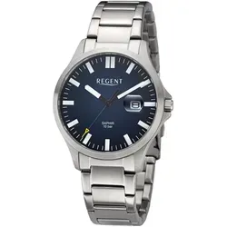 Regent Quarzuhr BA-792 - 30411SS, elegante Herrenuhr mit Saphirglas - Herrenuhr mit Quarz-Antrieb, Saphirglas und Edelstahlarmband, bis 10 bar wasserdicht - ideal für stilvolle Männer.