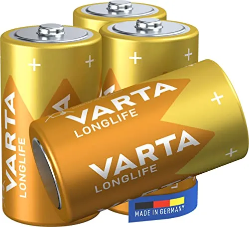 VARTA Batterien C Baby, 4 Stück, Longlife, Alkaline, 1,5V, ideal für Fernbedienungen, Wecker, Radios, Made in Germany