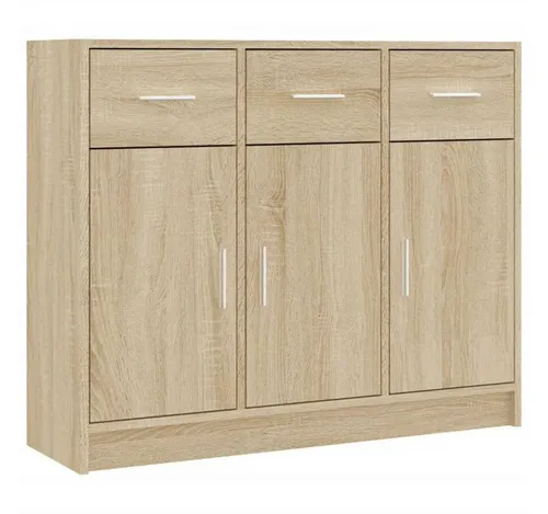 furnicato Sideboard Klassisches 91x28x75 cm Sonoma-Eiche - Elegantes Sideboard in Sonoma-Eiche für stilvolle Aufbewahrung. Mit hochwertigem Holzwerkstoff bietet es Stabilität und ist pflegeleicht. Ideal für dekorative Akzente und praktischen Stauraum in jedem Zuhause.