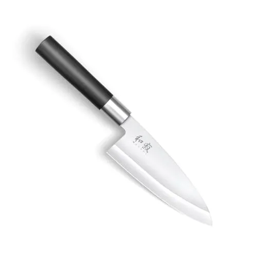 KAI Wasabi Black Steakmesser 2er Set - 12 cm Klingenlänge aus rostfreiem Edelstahl - Steakmesser-Set mit 12 cm Klingen aus hochwertigem 6A/1K6 Edelstahl, ideal für präzise Schnitte und lange Haltbarkeit. Ergonomischer Griff für besten Komfort, perfekt für anspruchsvolle Küchen.