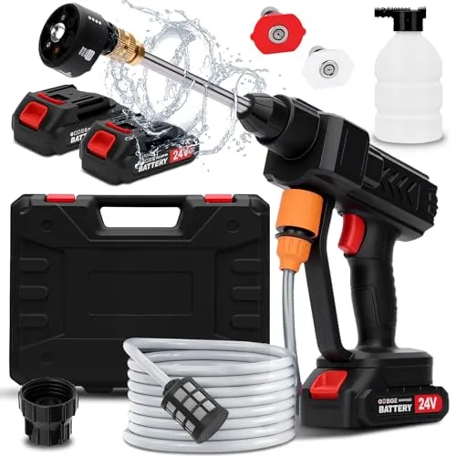 Akku Hochdruckreiniger 362PSI – Tragbarer Hochdruckreiniger mit 6-in-1-Düse