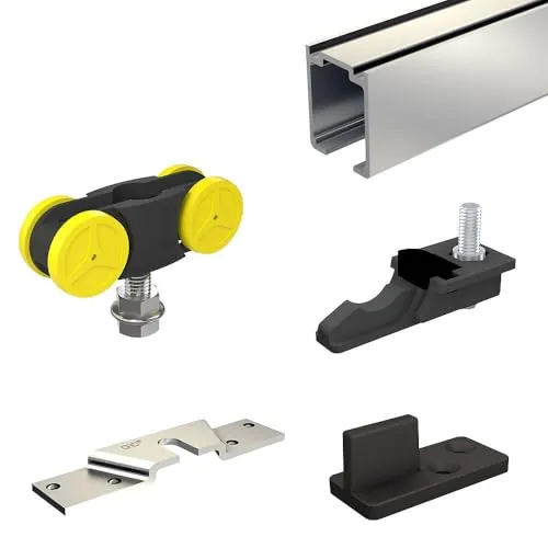 Schiebetürbeschlag SLID'UP 1100 - Türsicherungen, robustes Schiebesystem für Durchgangstüren, geeignet für Holztüren bis 80 kg, ideal für platzsparende Lösungen.