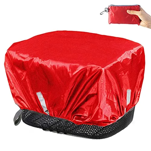 Frelaxy Fahrrad Korbabdeckung wasserdicht mit Reflektorstreifen, Regenschutz Fahrradkorb für vorne, Regenabdeckung für Korb hinten, Einheitsgröße für alle Körbe bis Größe 45x45cm