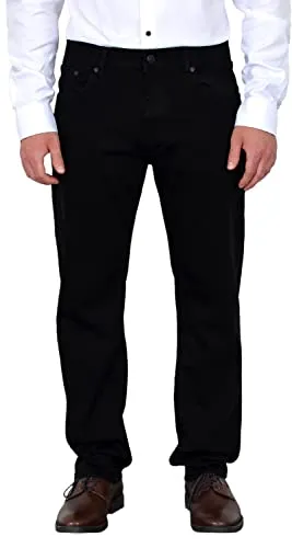ADAM Herren Jeans schwarz Jeans Herren Straight - Perfekt sitzende Gerade Schnitt Jeans für Herren