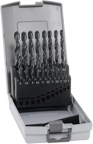 Alpen 802311100 HSS Metall-Spiralbohrer-Set 19-teilig - Spiralbohrer-Set für Metall, 19-teilig, mit Durchmessern von 1-10 mm, ideal für präzise Bohrarbeiten in Metall und Buntmetallen.