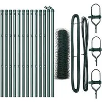 vidaXL Zaunset Set aus 2 in Waldgrün – Metall-Draht, Stahl - Sichere Abgrenzung für Gärten mit diesem stabilen Zaunset. Die waldgrüne Farbe fügt sich harmonisch in die Umgebung ein und sorgt für Langlebigkeit. Einfacher Aufbau mit nur wenigen Werkzeugen!