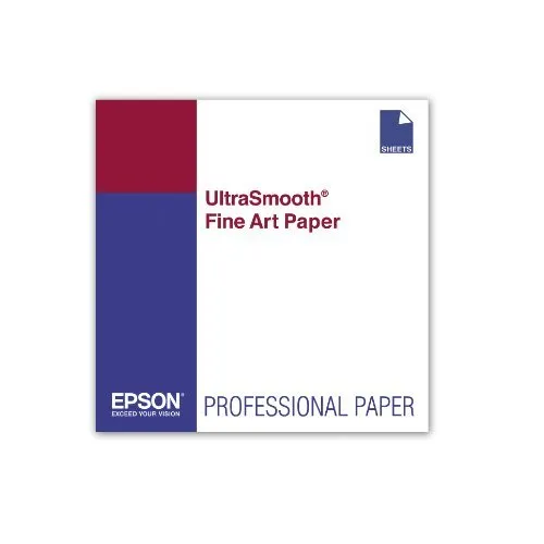 Epson Papier UltraSmooth A3 für Stylus Pro 4000C - C13S041896 - Hochwertiges A3+ UltraSmooth Papier, ideal für professionelle Drucke mit lebendigen Farben und feinen Details, 25 Blätter pro Packung.