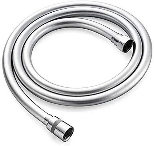 GRIFEMA Duschschlauch 1,8 m Flexibler PVC-Brauseschlauch 180 cm, Leckfrei | Glatt & Anti-Knick, Universal G1/2 Anschluss, Langlebiger Ersatz Duschschlauch mit Messinganschlüssen & Dichtungen, Silber