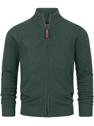 Indicode Herren INLut Strickjacke mit Stehkragen und Reißverschluss - Funktionsjacken mit robustem Stehkragen für zusätzlichen Schutz und vielseitige Kombinierbarkeit. Ideal für Freizeit, Büro oder Reisen – ein stilvoller Allrounder!