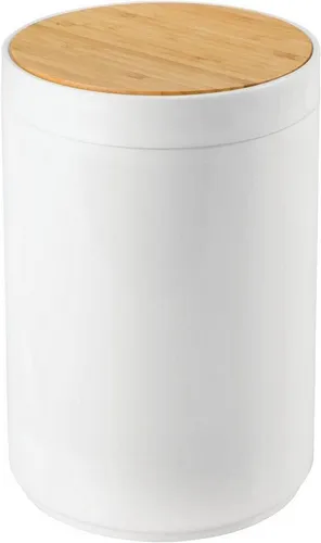 mDesign Badaccessoire-Set mDesign Mülleimer Abfalleimer Papierkorb Deckel Rund 5L Bambus-Kunst