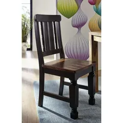 Stuhl Sheesham 45x45x98 schwarz/braun lackiert NEW BOSTON #120