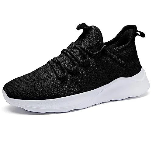 AZSDXS Laufschuhe Herren Atmungsaktive Sportschuhe Sneaker Turnschuhe Running Schuhe Straßenlaufschuhe Tennisschuhe Leichte Joggingschuhe Freizeit Trainingsschuhe fitnessstudio Schwarz/Weiß 39