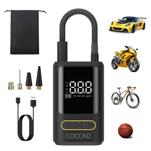 COCCKO 150 PSI Autoreifenfüller – Tragbarer Luftkompressor mit LCD-Display