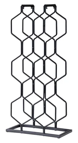 Levandeo® Weinregal Metall für 8 Flaschen Schwarz - Stylisches Flaschenregal im modernen Waben-Design, aus hochwertigem Metall. Ideal für die Aufbewahrung von bis zu 8 Flaschen, sorgt es für einen eleganten Blickfang in jeder Küche.