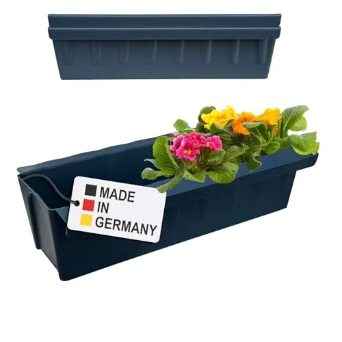 Hossi's Wholesale 2 Euro-Paletten Blumenkästen-Einsätze | mit Hängesystem zum Einhängen | 37,3cm Anthrazit | Pflanzkasten für Europalette Palette | Balkonkasten | Blumentopf | extrem stabil