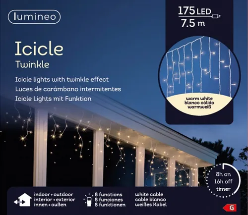Kaemingk LED Lichtervorhang Icicle Lights 175 Lichter 7,5 m