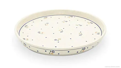 Bunzlauer Keramik Telller flach mit 2,5 cm Rand, Ø 24,5 cm, Dekor 111