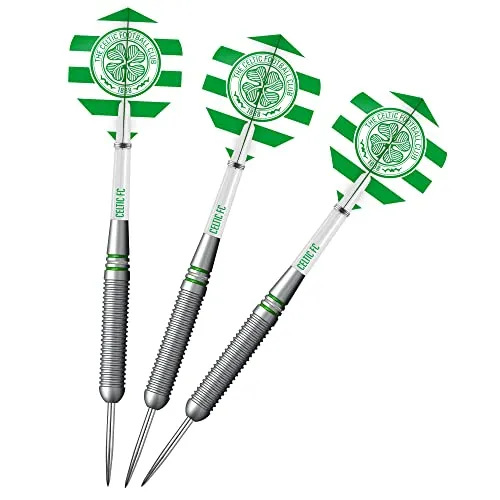 FOCO Offizielles Lizenzprodukt des Celtic Football Club Boys FC Stahlspitze, Messing-Darts, Standard-Flights, 22 g (D1413)