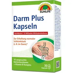 Produktbild SUNLIFE® Darm Plus Kapseln – 10 Milliarden aktive Bakterien für optimale Darmgesundheit