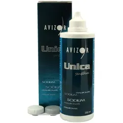 Avizor Unica Sensitive 350ml - Sanfte Pflege für Kontaktlinsen - Kontaktlinsenpflegemittel, speziell für empfindliche Augen entwickelt, sorgt für höchsten Tragekomfort und optimale Hygiene.