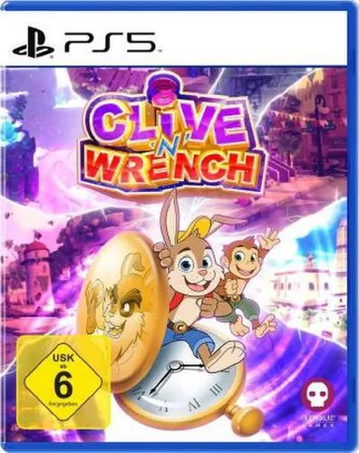 Clive 'N' Wrench PS-5 - 3D-Plattformer für PS-5, erkunde 11 verschiedene Level mit einzigartigen Bosskämpfen und meistere ein vielfältiges Moveset in einem magischen Abenteuer durch Zeit und Raum!