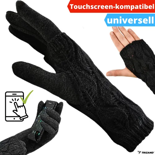 Handschuhe Winter Touchscreen Damen Herren Winterhandschuhe Schwarz Wärmeüberzug