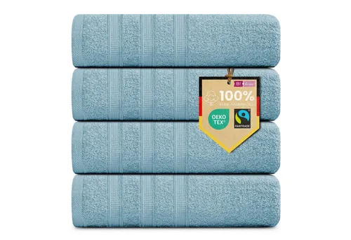 B!HOME Handtücher Set Saunatücher, Duschtücher, Gästehandtücher 100% Baumwolle, (Spar-Set, 4-St), flauschig saugfähig Frottee weich