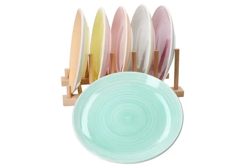 MamboCat Frühstücksteller Pastello 6er Set - Bunte Kuchenteller aus Steingut - Frühstücksteller aus hochwertigem Steingut, ideal für stilvolle Tischdekoration und perfekte für 6 Personen.