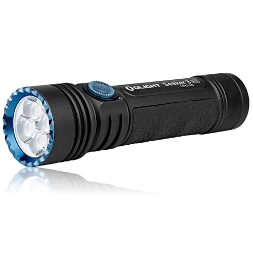 OLIGHT Seeker 3 Pro LED Taschenlampe - Taschenlampe mit 4200 Lumen und 250 Meter Leuchtweite, wasserdicht (IPX8) und wiederaufladbar – ideal für Outdoor-Abenteuer und Notfälle.