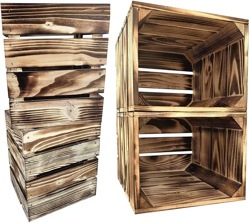 sunnypillow Holzkiste Holzkisten in vielen Farben zur Auswahl, 4er Set 25x20x30cm