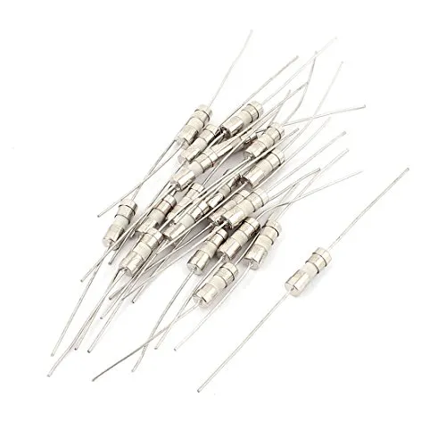 sourcing map 20 Stück Langsam Keramiksicherung Rohr mit Axialleitungs AC 250V 1A 4x11mm