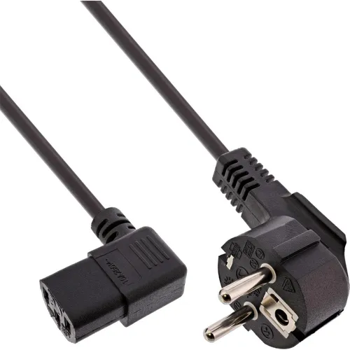 InLine Netzkabel, Schutzkontakt gewinkelt auf