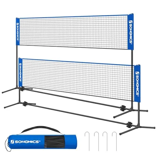 SONGMICS 4 m Badmintonnetz mit höhenverstellbaren Stangen von SONGMICS